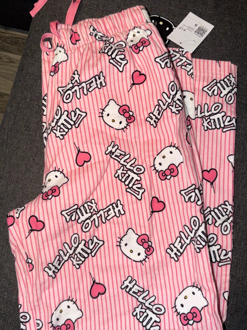 Hello Kitty Pink Striped Pajama Pants